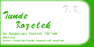 tunde kozelek business card